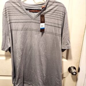 Men's Gray Perry Ellis V-Neck T-Shirt